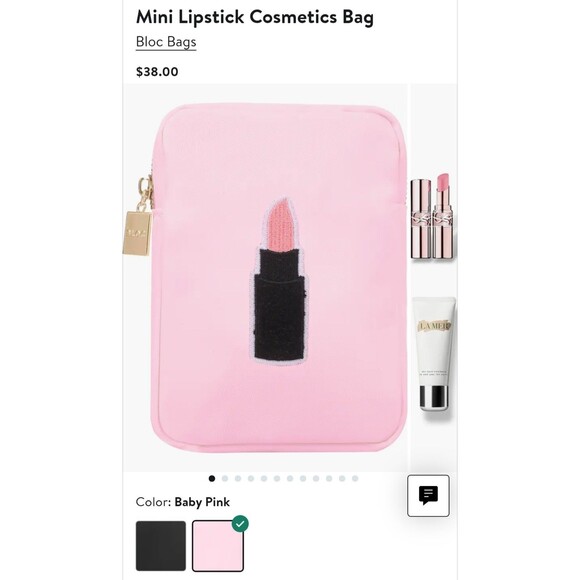 $38 Bloc Bags Mini Cosmetic Bag in Pink New 5 - Picture 3 of 5